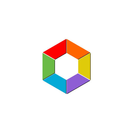 Hexagon logo template, Abstract geometric logotypeのイラスト素材