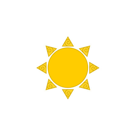 Golden sun rays creative symbol conceptのイラスト素材