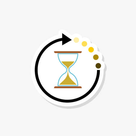 Hourglass sticker isolated on white background. Hourglass icon simple signのイラスト素材