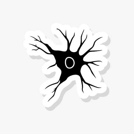 Neuron sticker isolated on white background. Neuron icon simple signのイラスト素材
