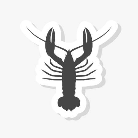 Lobster on a white. The form of the top. Paper stickerのイラスト素材