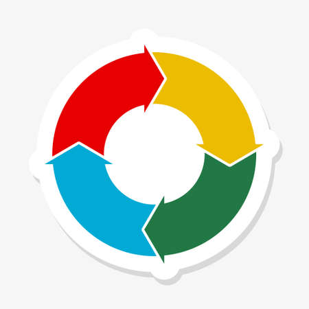 Business circle arrows infographic template with four stepsのイラスト素材