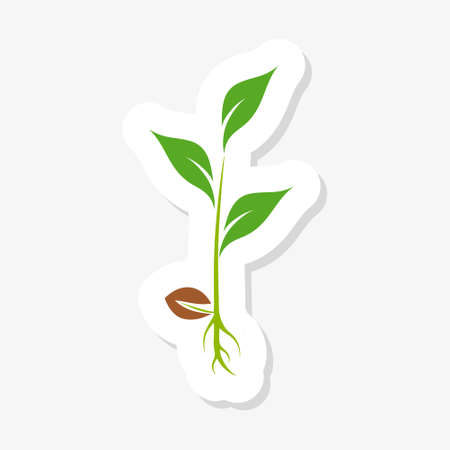 Plant sticker. Agriculture symbolのイラスト素材