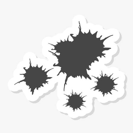 Set of black paint, ink, grunge, dirty brush strokesのイラスト素材