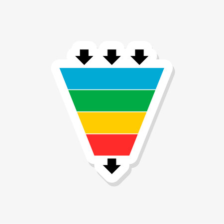 Sales funnel business concept stickerのイラスト素材