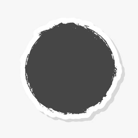 Brush stroke isolated white background. Circle black paint brushのイラスト素材