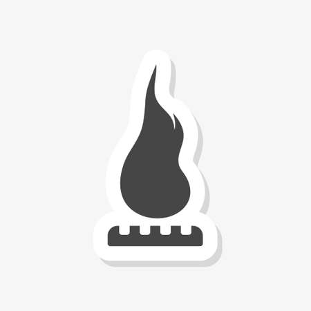 Gas flame sticker isolated on white backgroundのイラスト素材