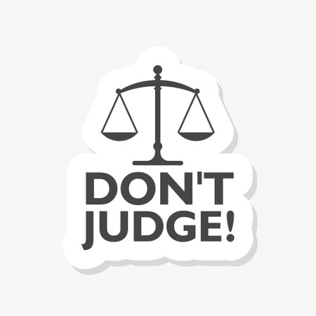 Don't judge icon stickerのイラスト素材