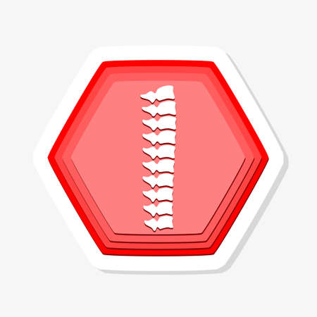 Spine bone sticker icon on white background for graphic and web design