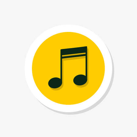 Music file sticker icon isolated on white backgroundのイラスト素材