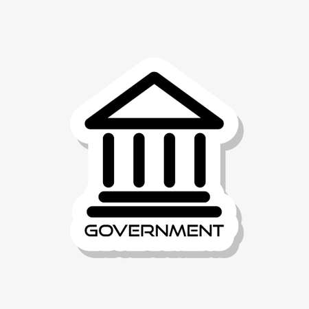 Government building sticker icon on white backgroundのイラスト素材