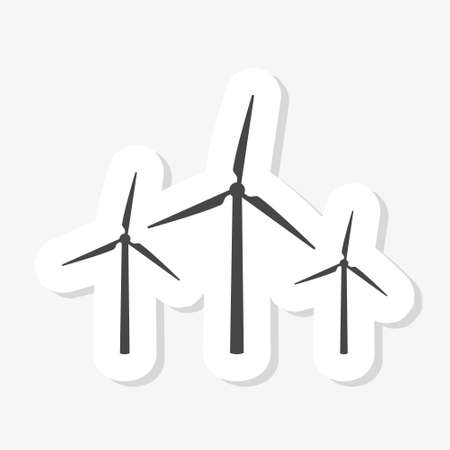 Wind turbine farm sticker icon. Simple illustration of wind turbine farm icon for web designのイラスト素材
