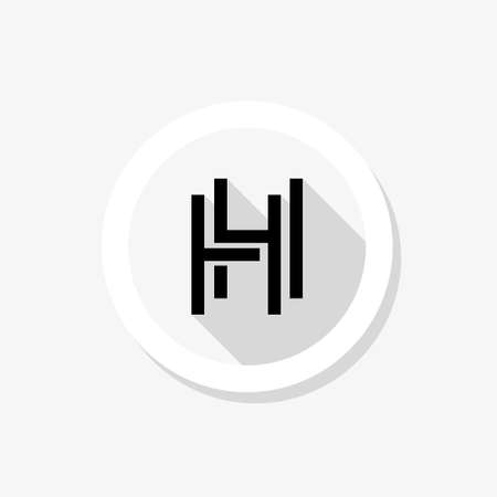 H, H logo sticker. Double H lettersのイラスト素材