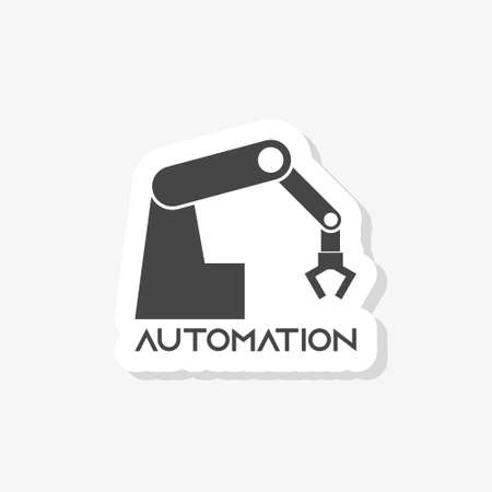 Robotic arm sticker icon isolated on white backgroundのイラスト素材