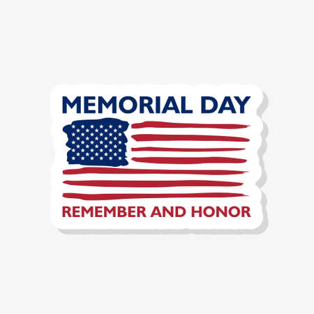 Memorial Day Sticker. Remember and honor iconのイラスト素材
