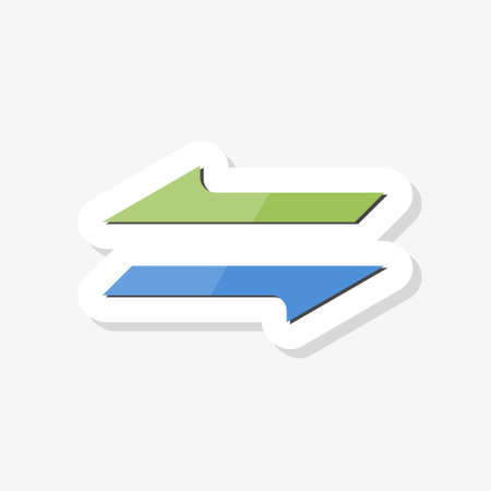 Transfer left and right arrows sticker icon, Exchange arrowのイラスト素材