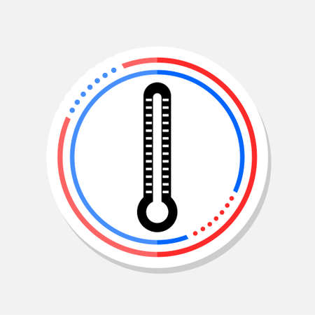 Thermometer sticker icon isolated on white background. Flat designのイラスト素材