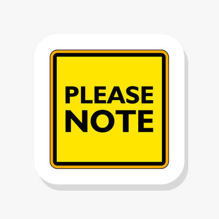 Please note road sign sticker iconのイラスト素材