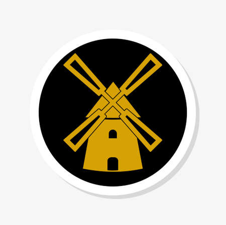 Mill sticker icon. Simple illustration of mill icon for web designのイラスト素材