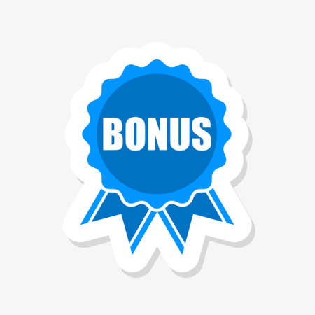 Bonus ribbon sticker. Bonus sign. Bonus bannerのイラスト素材
