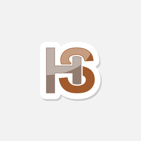 HS H S Letter Sticker Logo Design. Creative Modern Letters Iconのイラスト素材