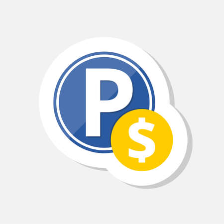 Parking sticker icon. Car park symbolのイラスト素材