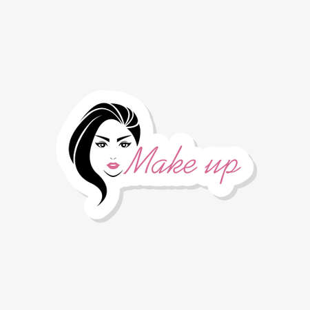 Make up sticker icon isolated on white background. Make up icon simple signのイラスト素材