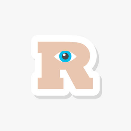 R letter icon simple sticker sign and modern symbolのイラスト素材