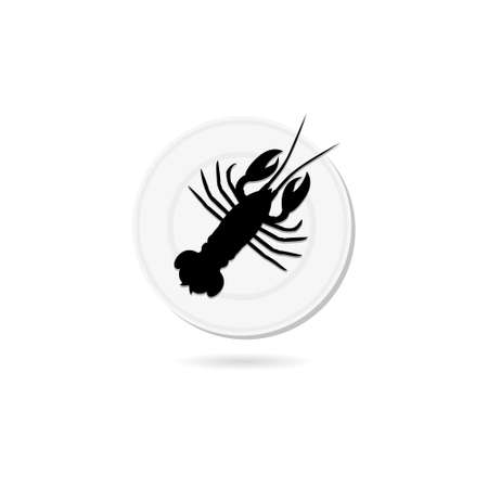 Lobster or crayfish icon. Seafood Restaurant logoのイラスト素材