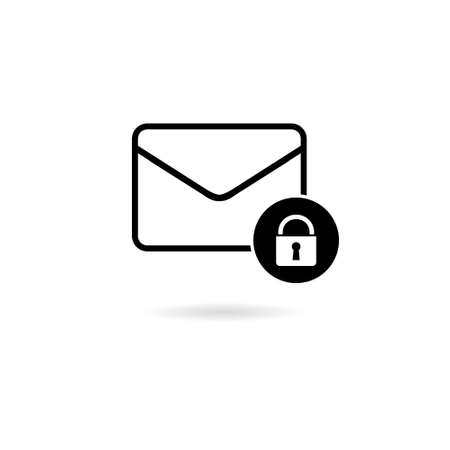 Email message lock password icon isolatedのイラスト素材