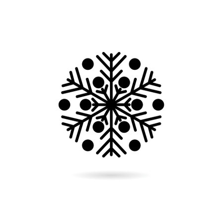 Snowflake icon isolated on white backgroundのイラスト素材
