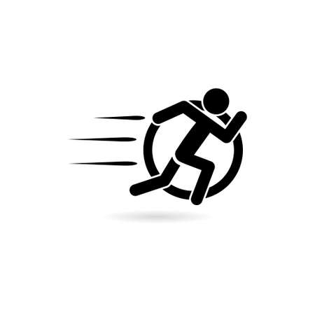 Run Icon. Running Man on White Backgroundのイラスト素材