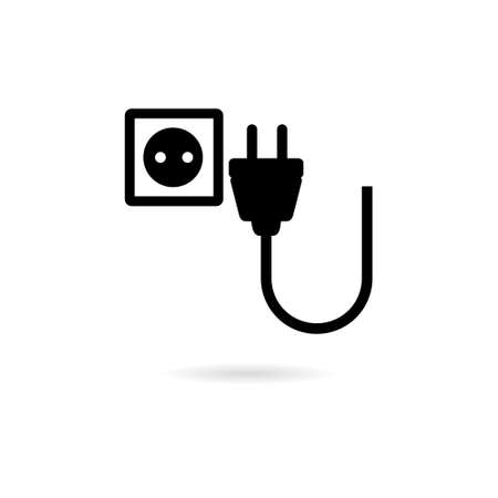 Electrical Plug icon isolated on white background