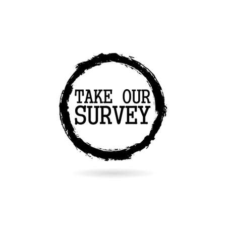 Take our survey concept on white backgroundのイラスト素材