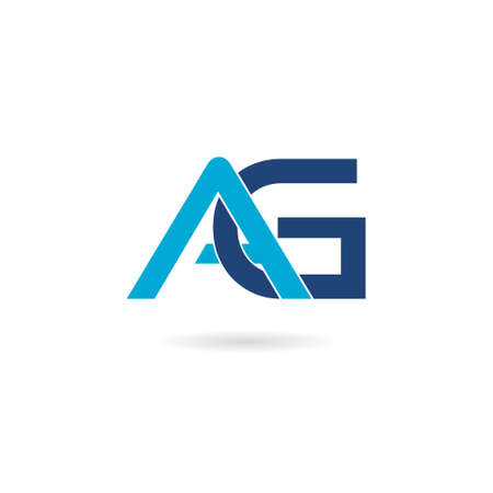 AG Initial Letter Logo Design Element isolated on white backgroundのイラスト素材