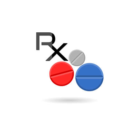 Medicine drugs pills sign on white backgroundのイラスト素材