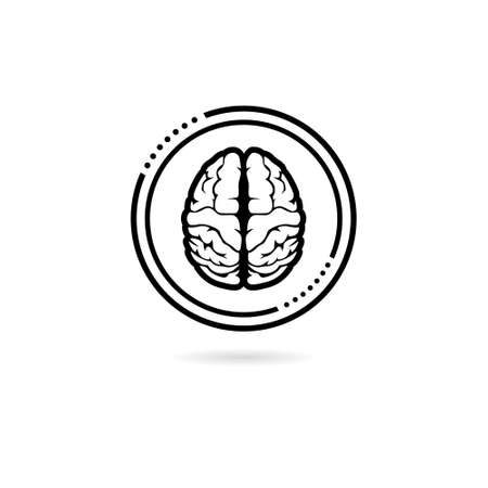 Brain icon on white background for graphic and web designのイラスト素材