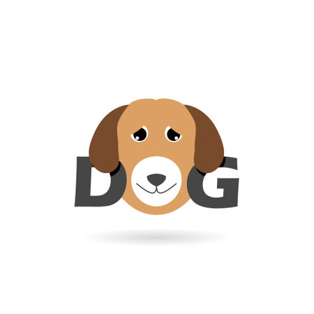 Dog logo. Lettering designのイラスト素材