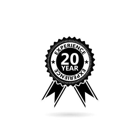20 years experience web icon illustration isolated on white backgroundのイラスト素材
