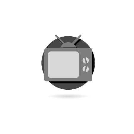 Old tv isolated icon on white backgroundのイラスト素材