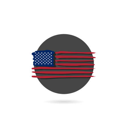 American flag isolated on white backgroundのイラスト素材