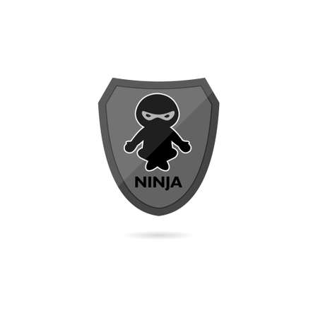 Ninja icon isolated on white backgroundのイラスト素材