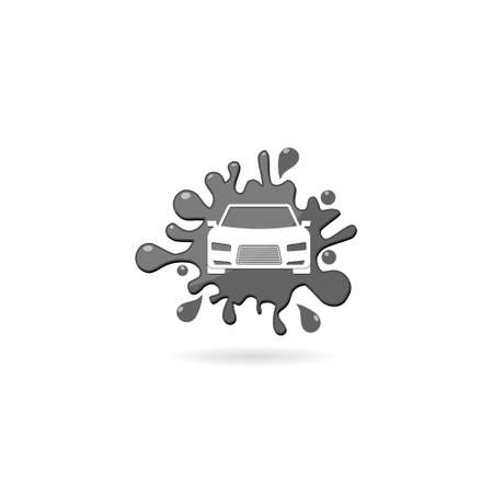 Logo car wash. Logo business car wash water isolated on white backgroundのイラスト素材