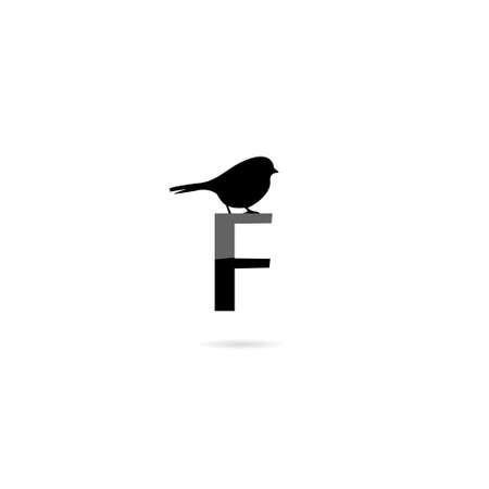 Letter F  design initials  isolated on white backgroundのイラスト素材