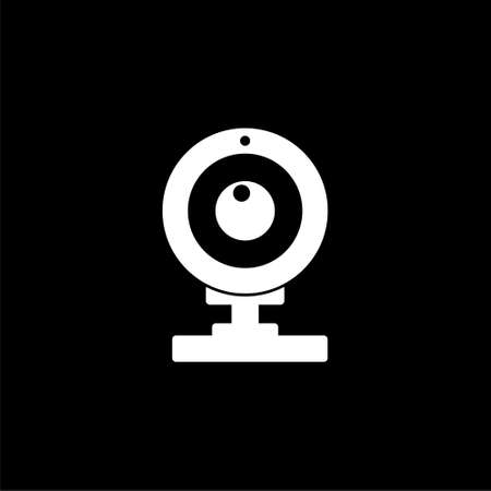 Web camera icon isolated on black backgroundのイラスト素材