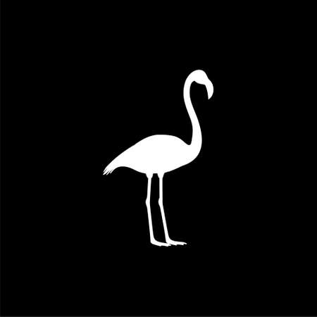 Flamingo icon on black backgroundのイラスト素材