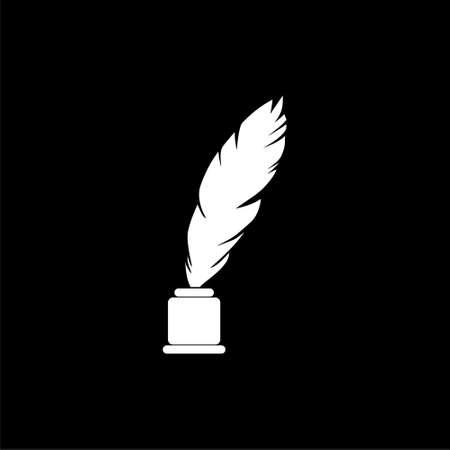 Quill ink icon isolated on black backgroundのイラスト素材