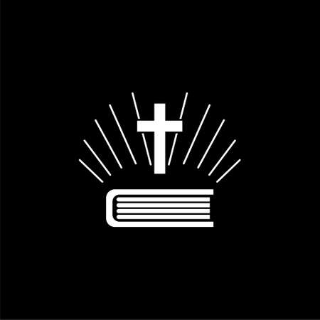 Holy Bible icon isolated on black backgroundのイラスト素材