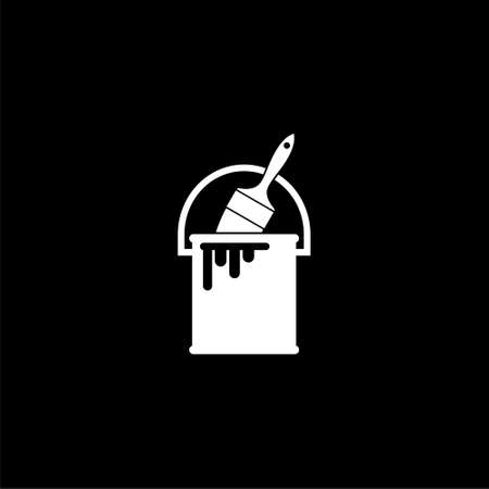 Paint bucket icon isolated on black backgroundのイラスト素材