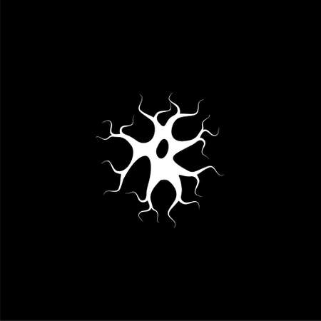 Neuron icon isolated on black backgroundのイラスト素材